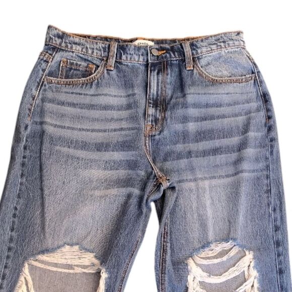 CEROS Blue Heavily Distressed High Rise Straight Leg Cropped Jeans Size 31 - Picture 5 of 11